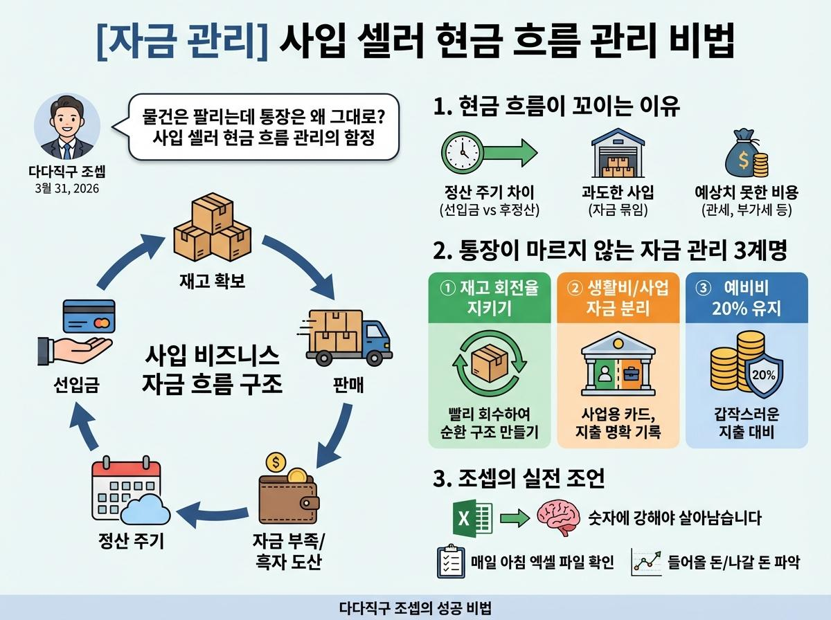(cash flow) 사입 셀러 현금 흐름 이미지