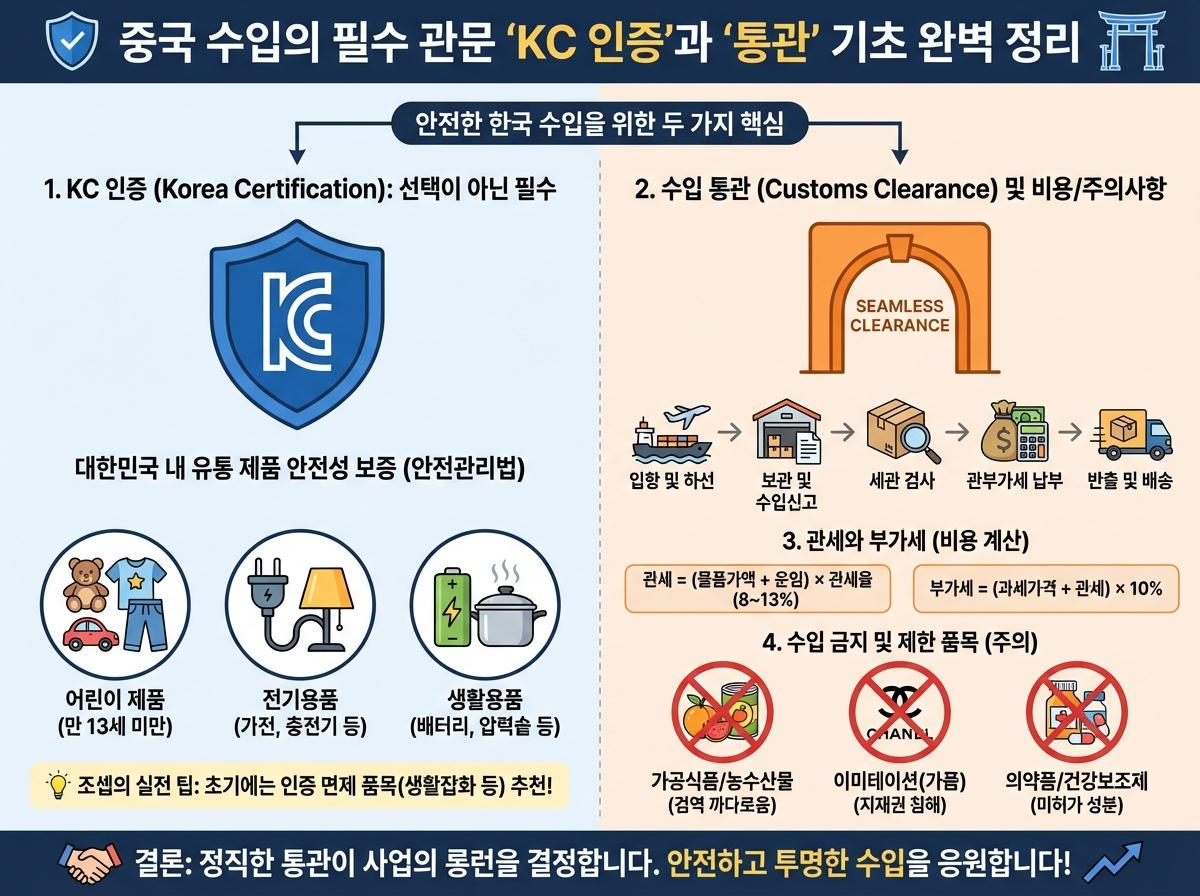 KC인증과 통관의 방법에 대한 설명 이미지