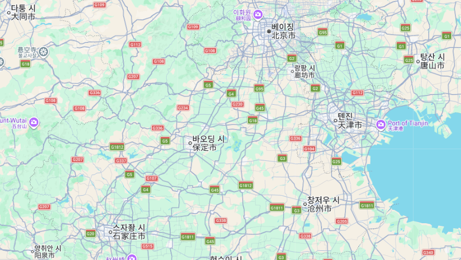 허베이성 바오딩시 위치