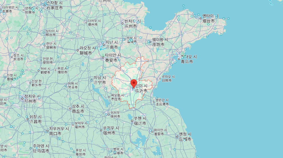 산동성 린이시 지도